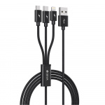 Devia cable 3in1 Gracious EC048 USB - Lightning + USB-C + MicroUSB 1,2 m 3A black