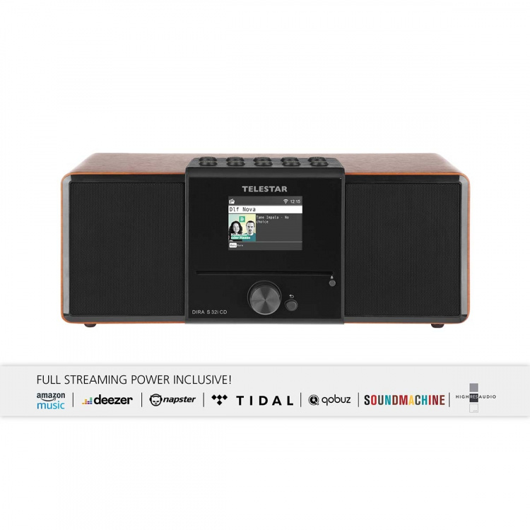 TELESTAR DIRA S32i CD EWF Multifunctional Stereo Radio with CD Player DAB+ / FM / Internet / Bluetooth Wood