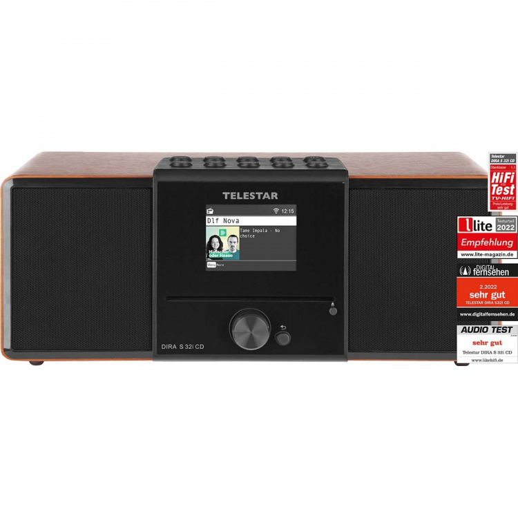 TELESTAR DIRA S32i CD EWF Multifunctional Stereo Radio with CD Player DAB+ / FM / Internet / Bluetooth Wood