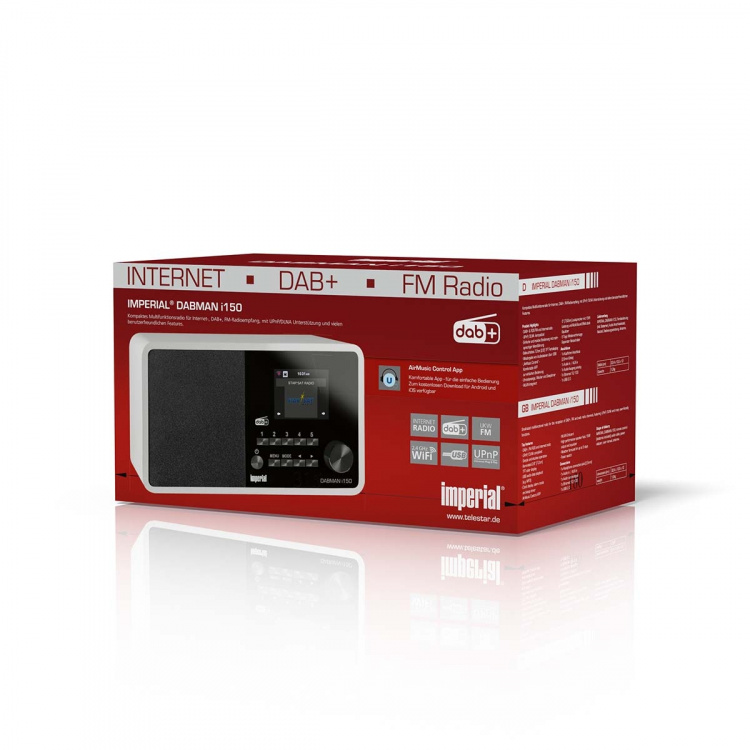 imperial DABMAN i150 Compact Hybrid Radio for Internet / DAB+ / FM White