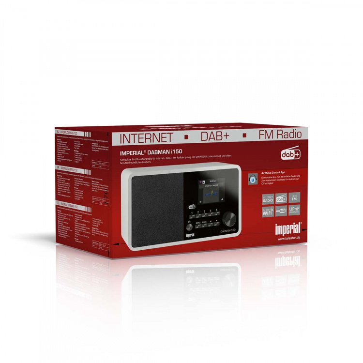 imperial DABMAN i150 Compact Hybrid Radio for Internet / DAB+ / FM White
