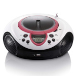 Lenco Portable FM Radio CD and USB player Pink Lenco Portable FM Radio CD and USB player Pink