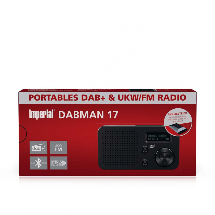 imperial DABMAN 17 portable DAB+/FM radio with Bluetooth Black