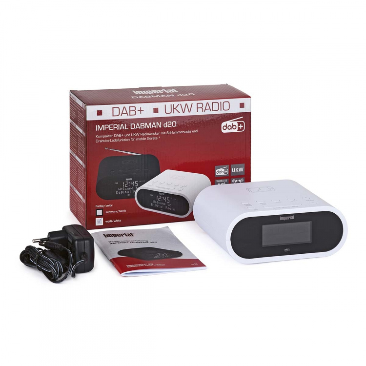 imperial DABMAN d20 DAB+ and FM radio alarm clock White