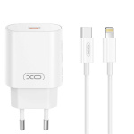 XO väggladdare CE25 PD 25W 1x USB-C vit + kabel USB-C - Lightning