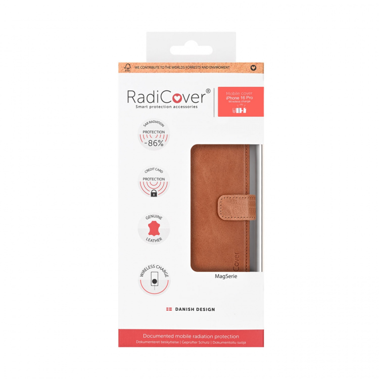 Radicover Wallet Case Radiation Protection 2in1 Brown - iPhone 16 Pro Radicover Wallet Case Radiation Protection 2in1 Brown - iPhone 16 Pro