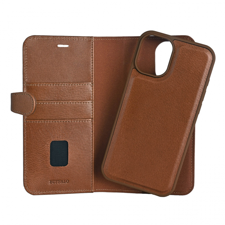 Buffalo Wallet Case 2-in-1 3 Card MagSeries Brown - iPhone 16 Plus Buffalo Wallet Case 2-in-1 3 Card MagSeries Brown - iPhone 16 Plus