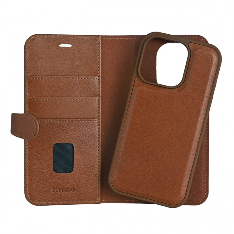 Buffalo Wallet Case 2-in-1 3 Card MagSeries Brown - iPhone 16 Pro Buffalo Wallet Case 2-in-1 3 Card MagSeries Brown - iPhone 16 Pro