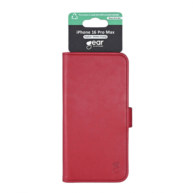 Gear Wallet Case 3 Card Slots Magseries Deep Red - iPhone 16 Pro Max