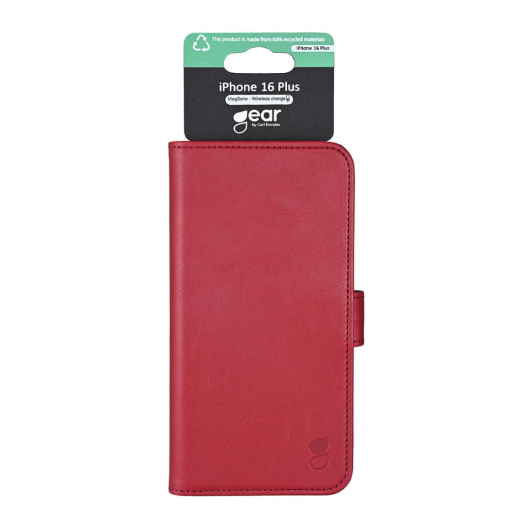 Gear Wallet Case 3 Card Slots Magseries Deep Red - iPhone 16 Plus Gear Wallet Case 3 Card Slots Magseries Deep Red - iPhone 16 Plus