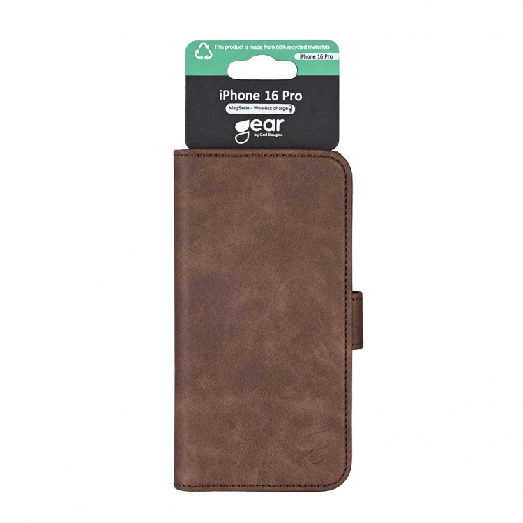 Gear Wallet Case 3 Card Slots Magseries Brown - iPhone 16 Pro