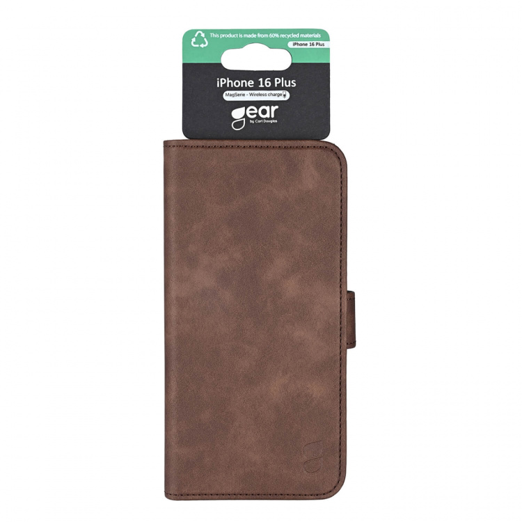 Gear Wallet Case 3 Card Slots Magseries Brown - iPhone 16 Plus