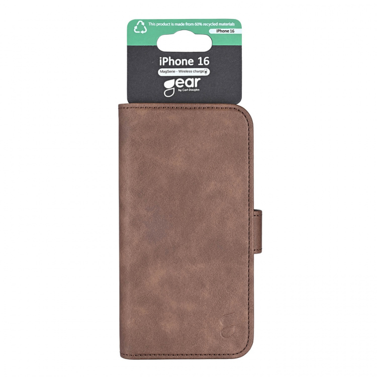 Gear Wallet Case 3 Card Slots Magseries Brown - iPhone 16