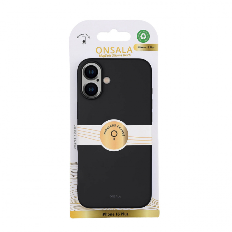 Onsala Phone Case with Silicone Feel Black - iPhone 16 Plus Onsala Phone Case with Silicone Feel Black - iPhone 16 Plus