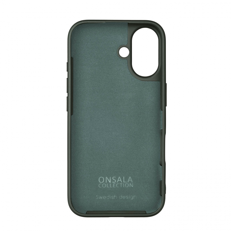 Onsala Phone Case with Silicone Feel Olive Green - iPhone 16 Onsala Phone Case with Silicone Feel Olive Green - iPhone 16
