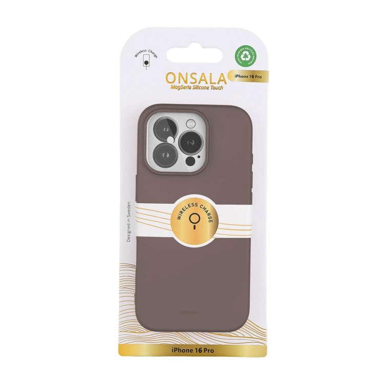 Onsala Phone Case with Silicone Feel Chocolate - iPhone 16 Pro Onsala Phone Case with Silicone Feel Chocolate - iPhone 16 Pro