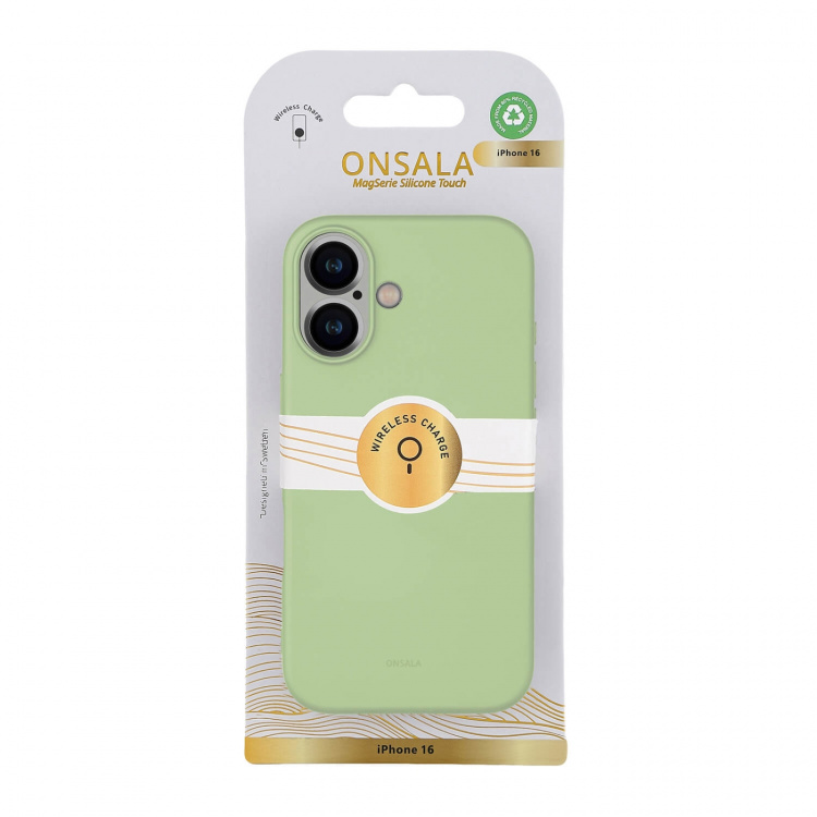 Onsala Phone Case with Silicone Feel Lime - iPhone 16 Onsala Phone Case with Silicone Feel Lime - iPhone 16