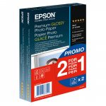 Epson Premium Glossy Photo Paper (2 for 1), 10x15, 255g/m², 80 Sheets Total
