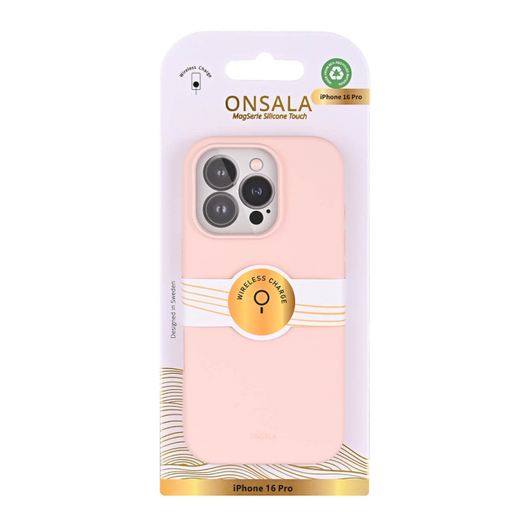 Onsala Phone Case with Silicone Feel Chalk Pink - iPhone 16 Pro Onsala Phone Case with Silicone Feel Chalk Pink - iPhone 16 Pro