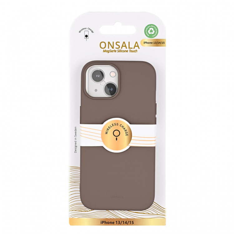 Onsala Phone Case with Silicone Feel Chocolate - iPhone 13/14/15 Onsala Phone Case with Silicone Feel Chocolate - iPhone 13/14/15