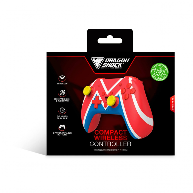 DragonShock Wireless Controller Poptop for NSW Mario