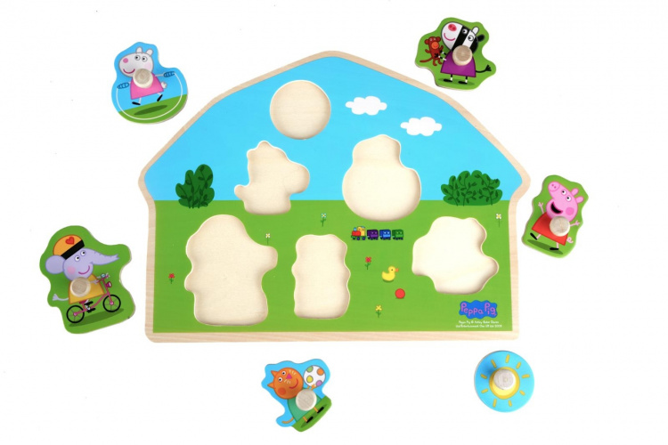 Barbo Toys Peppa Pig Shaped Wooden Puzzle - Playground Barbo Toys Peppa Pig Shaped Wooden Puzzle - Playground