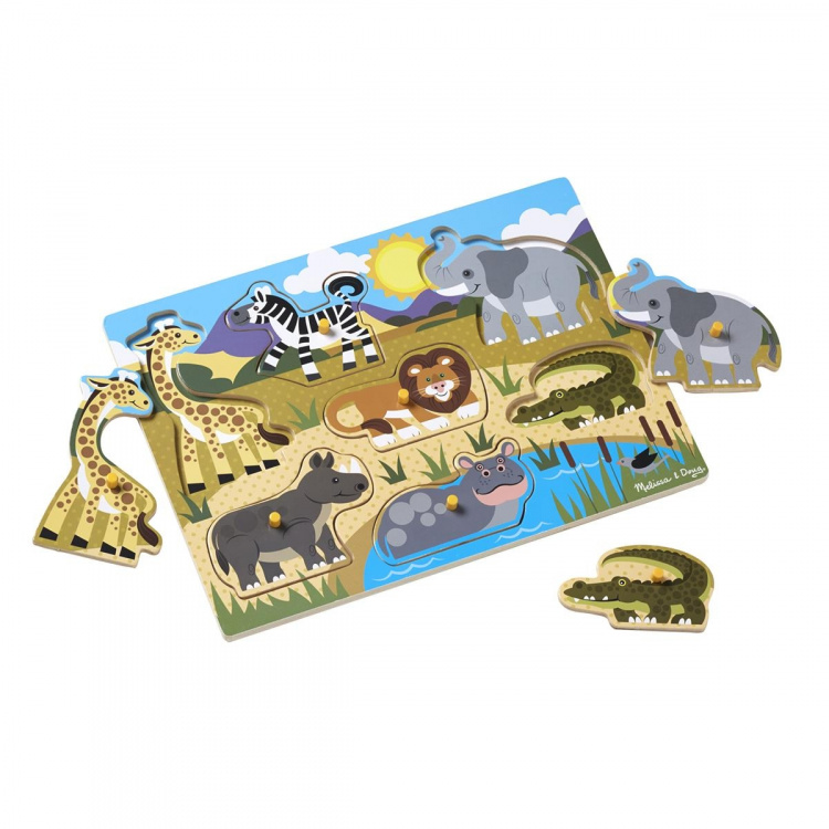 Melissa & Doug Wooden Peg Puzzle Safari