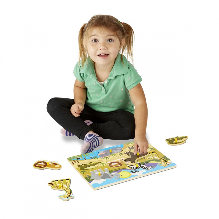 Melissa & Doug Wooden Peg Puzzle Safari