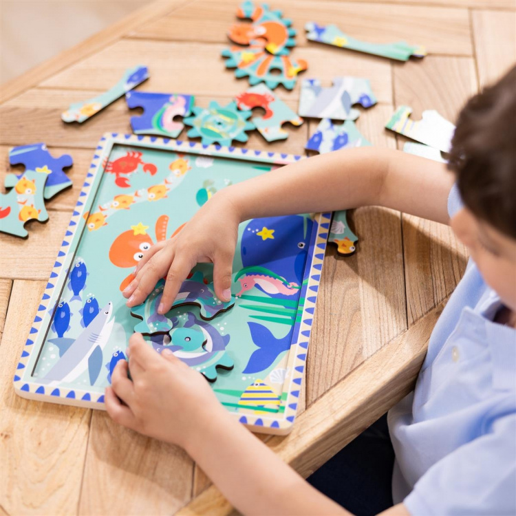 Melissa & Doug Wooden Gear Puzzle Underwater