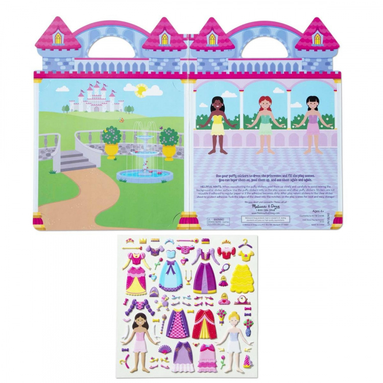 Melissa & Doug Reusable Puffy Stickers Playset Princess