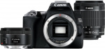 Canon EOS 250D system camera, black + 18-55 IS STM + 50 mm 1.8 STM