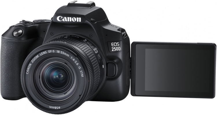 Canon EOS 250D system camera, black + 18-55 IS STM + 50 mm 1.8 STM