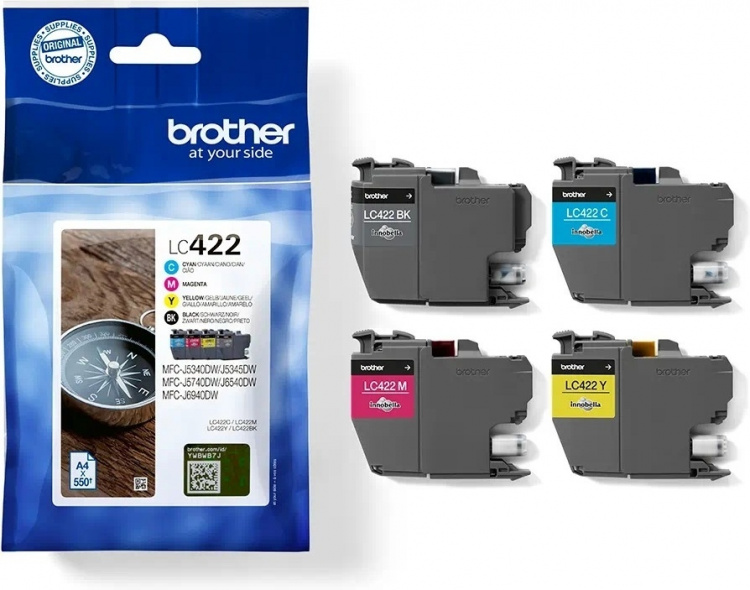 Brother LC422VALDR ink cartridge pack, 4 colours