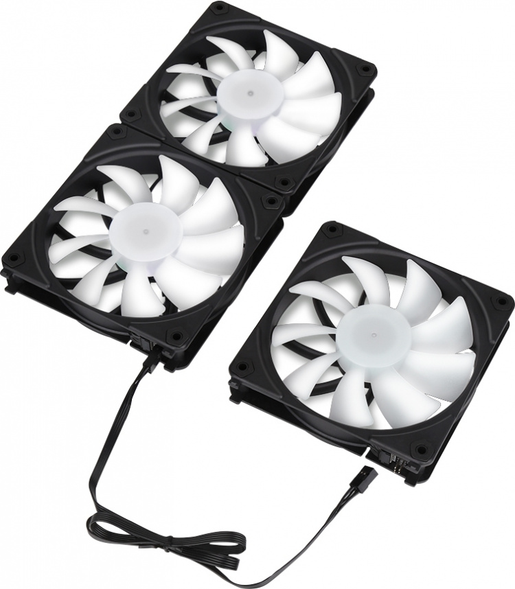 Blackstorm Luna UF120 ARGB PWM fan package, black, 120 mm, 3 pcs. pack