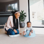 Bumbo Floor Seat - baby seat, powder blue