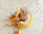 Bumbo Floor Seat - baby seat, powder blue