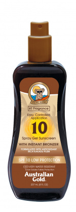 Australian Gold Sunscreen Spray Gel w. Instant Bronzer 237 ml - SPF 10