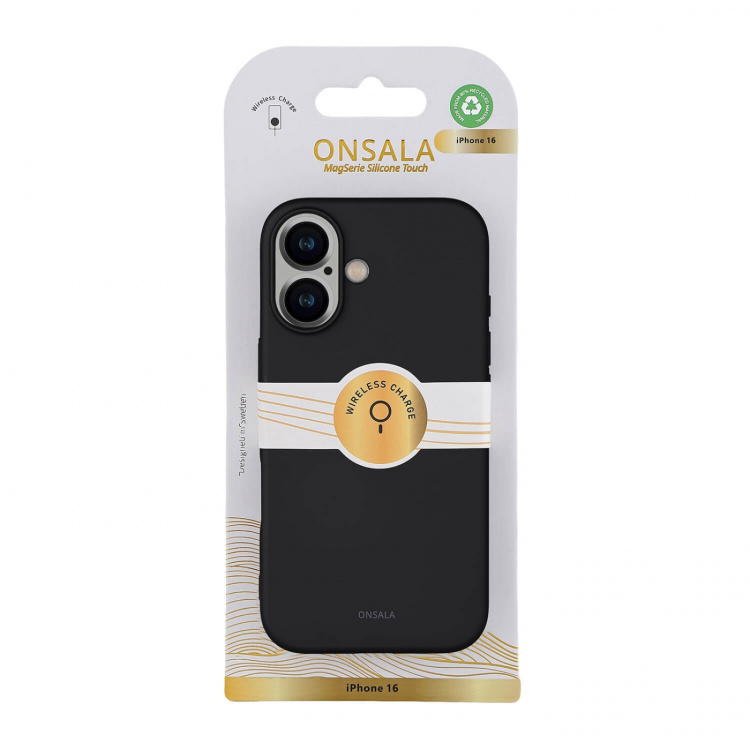 Onsala Phone Case with Silicone Feel Black - iPhone 16 Onsala Phone Case with Silicone Feel Black - iPhone 16