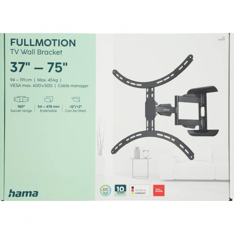 Hama Wall Bracket Full Motion VESA up to 600x500 75