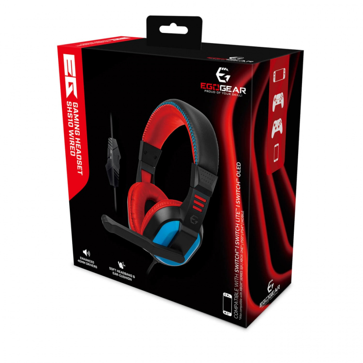 EgoGear Headset SHS10 Red/Blue Wired 3.5mm for NSW EgoGear Headset SHS10 Red/Blue Wired 3.5mm for NSW