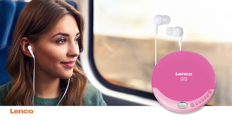 Lenco Portable CD player with charge function Pink
