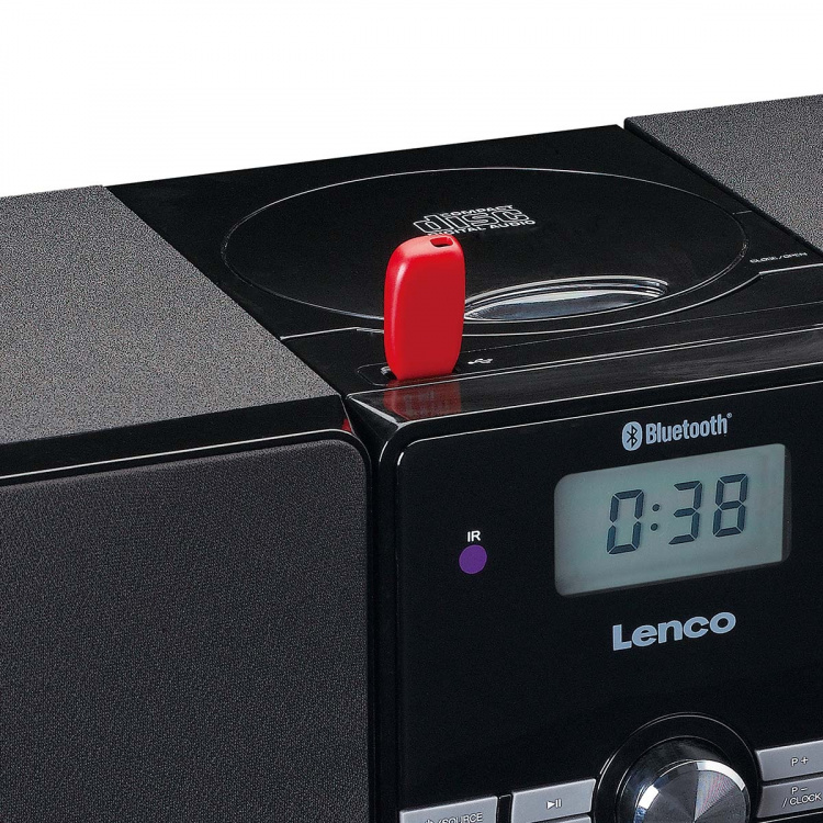 Lenco Micro set with CD/MP3 Bluetooth® USB Remote Control Black Lenco Micro set with CD/MP3 Bluetooth® USB Remote Control Black