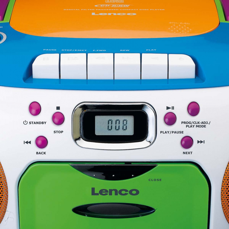 Lenco Portable radio with CD and cassette Kids Multi Colour