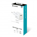 Champion Laddare 30W + USB-C Kabel Vit