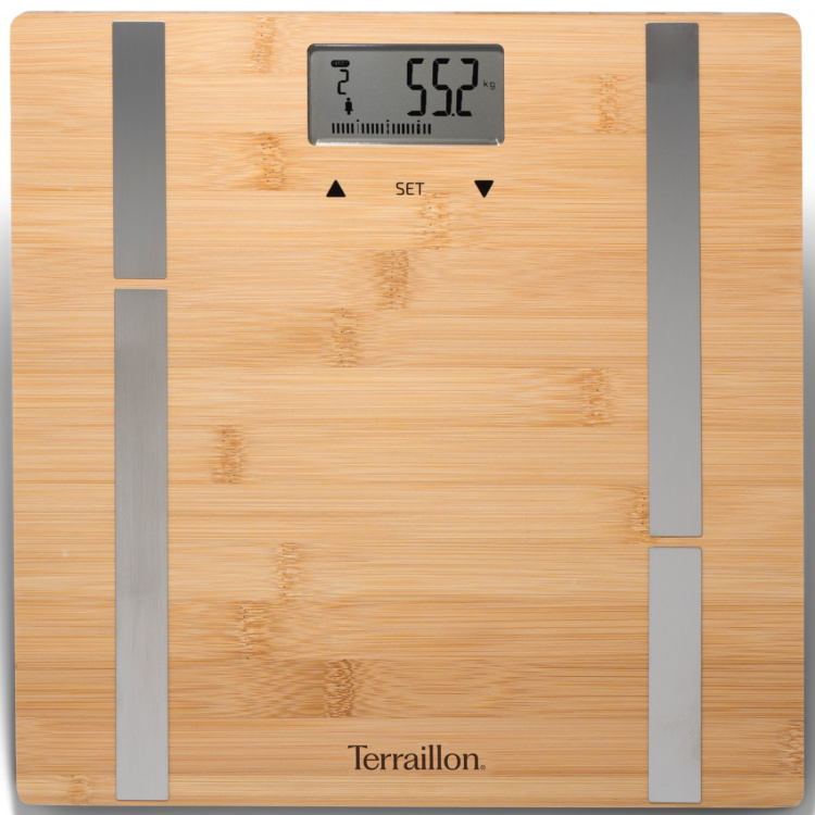 Terraillon Personvåg Bamboo Fit BMI 10-användare, 180 kg