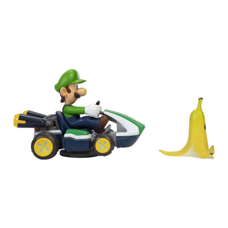 JAKKS Pacific Super Mario 2.5 Inch Spin Out Mario Kart Luigi