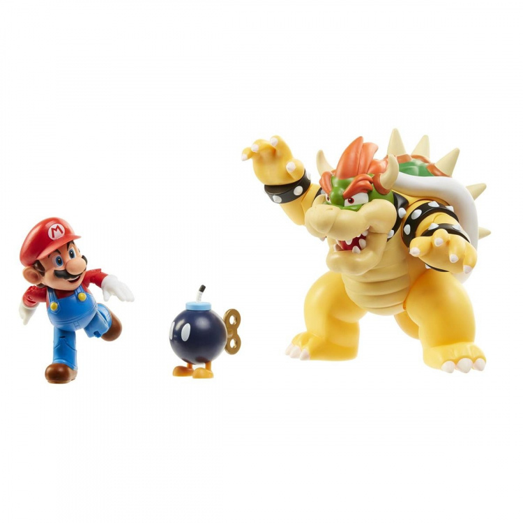 JAKKS Pacific Super Mario 4 Inch Figure Set Mario vs. Bowser