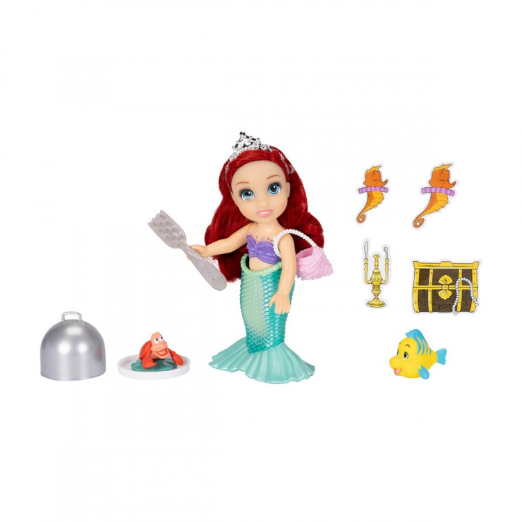 JAKKS Pacific Disney Princess 6 Inch Petite Doll with Extra Fashion & Accessories Sea to Land Ariel