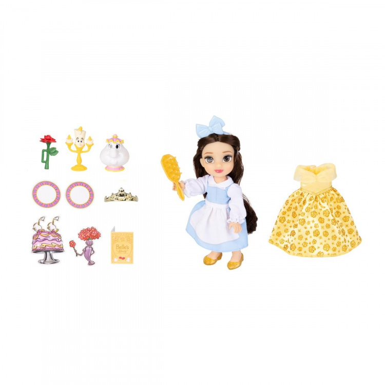 JAKKS Pacific Disney Princess 6 Inch Petite Doll with Extra Fashion & Accessories Be Our Guest Belle