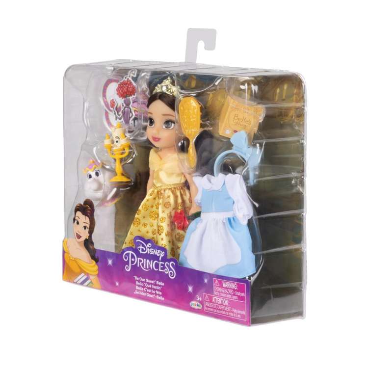 JAKKS Pacific Disney Princess 6 Inch Petite Doll with Extra Fashion & Accessories Be Our Guest Belle